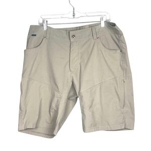 KUHL Renegade Cargo Shorts Mens 38 Khaki Tan Ripstop Hiking Outdoor Gorpcore